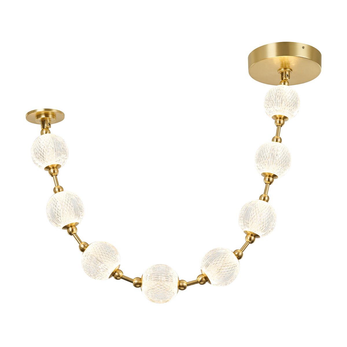 Quintiesse Marni 8 Head LED Pendant - Natural Brass