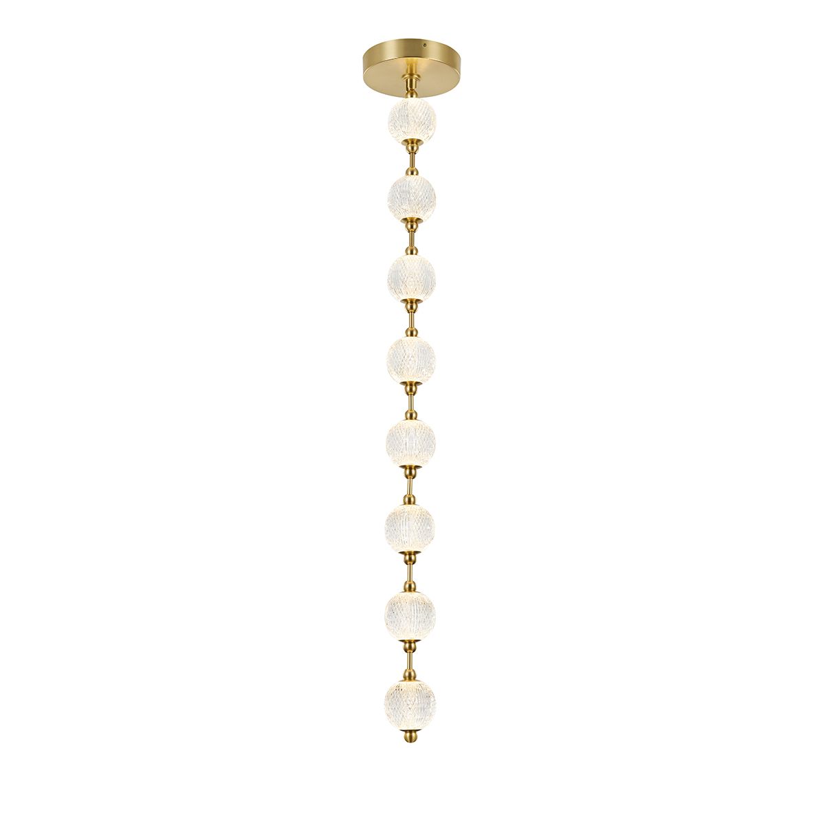 Quintiesse Marni 8 Head LED Pendant - Natural Brass