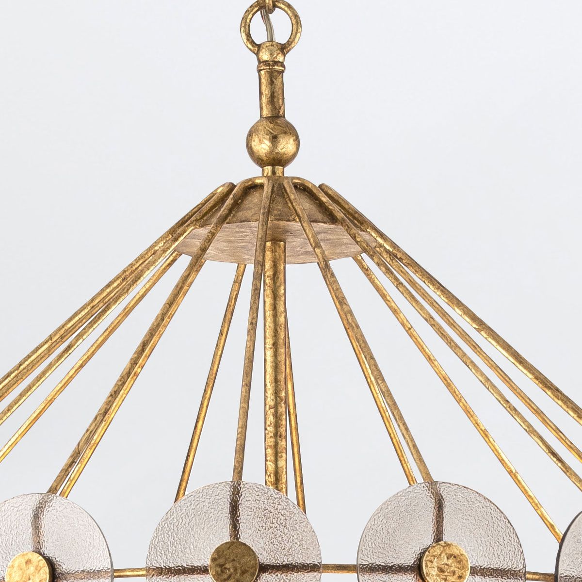 Quintiesse Meridian 9 Light Pendant - Distressed Gold & Smoked Glass
