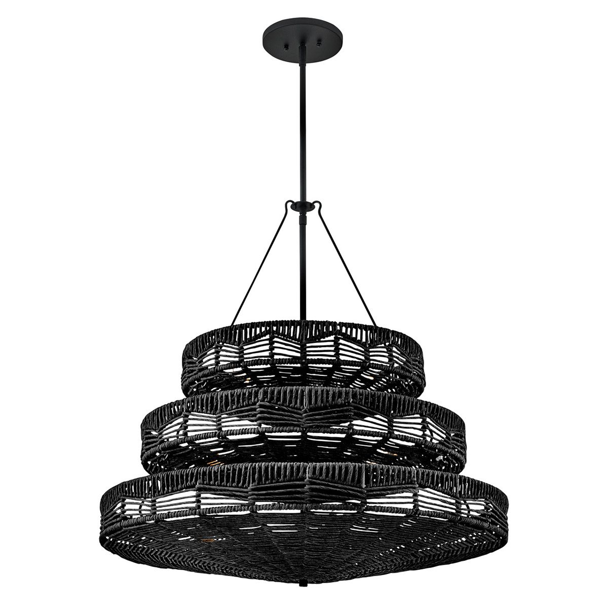 Quintiesse Ophelia 13 Light Multi Tier Chandelier - Black