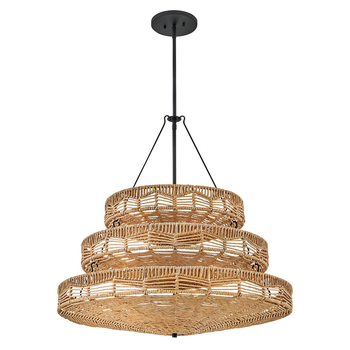 Quintiesse Ophelia 13 Light Multi Tier Chandelier - Black & Camel