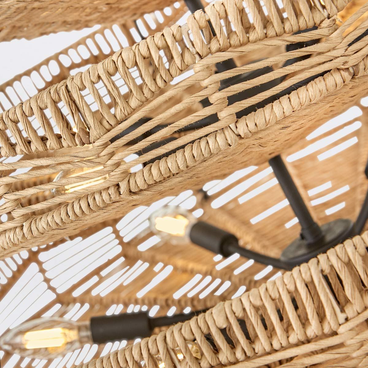 Quintiesse Ophelia 13 Light Multi Tier Chandelier - Black & Camel