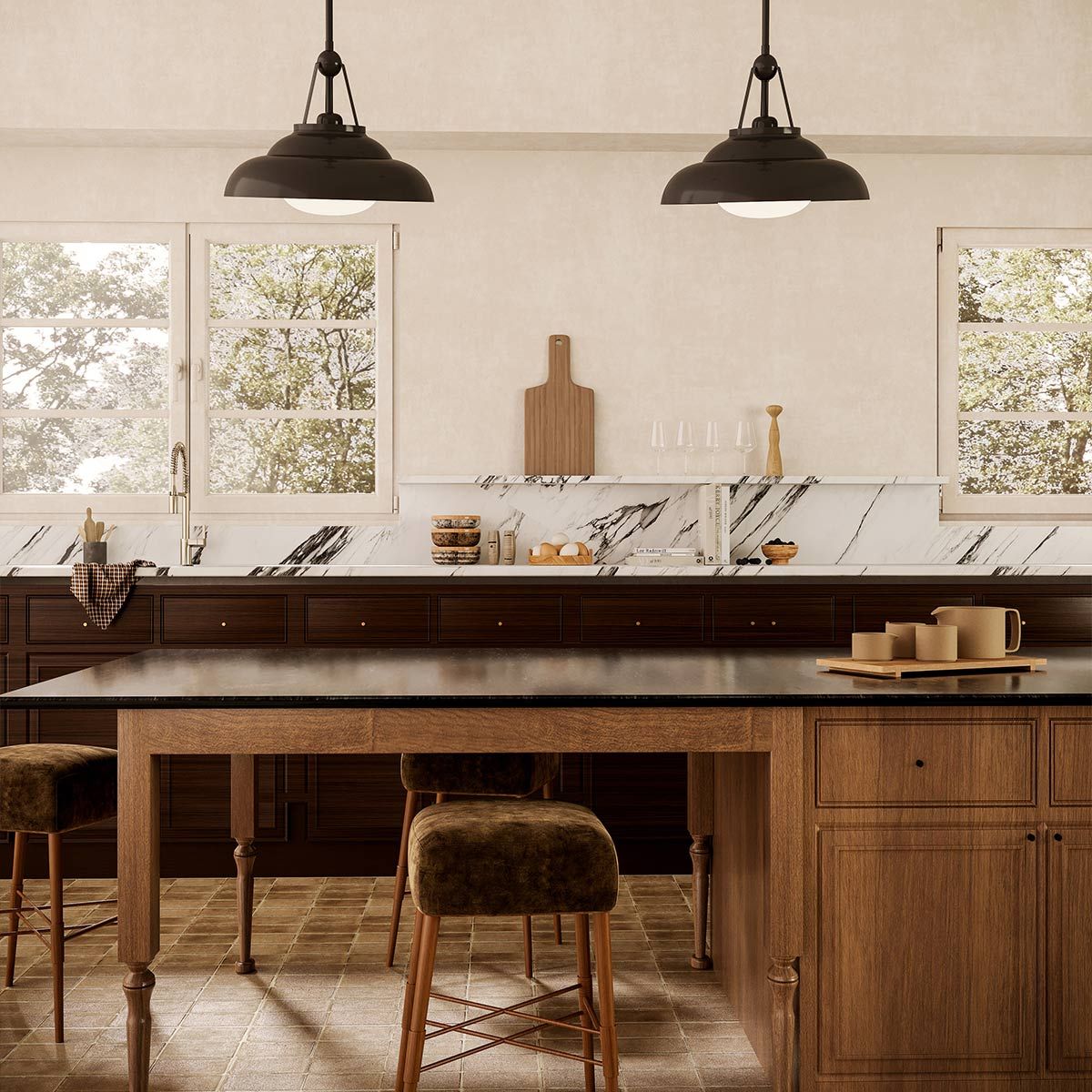 Quintiesse Palmetto 1 Light Pendant - Urban Bronze