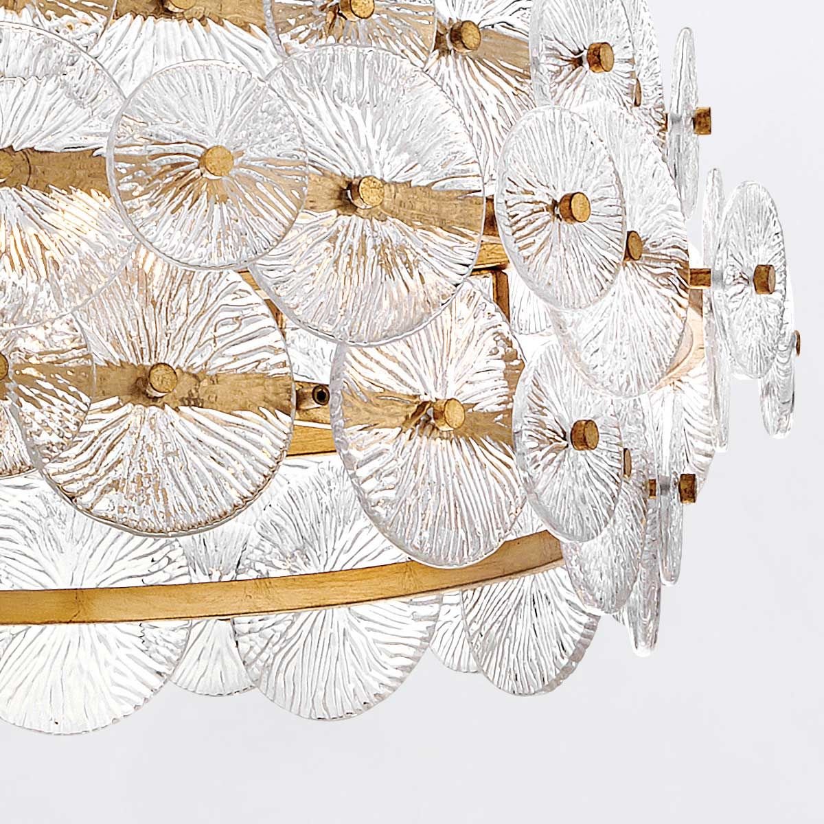 Quintiesse Rene 6 Light Drum Chandelier - Distressed Brass