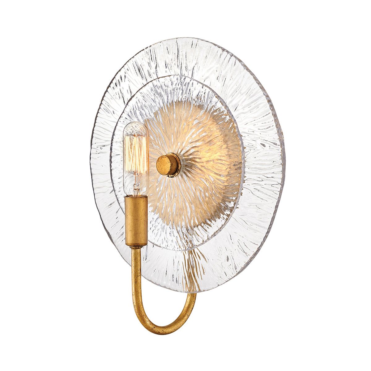 Quintiesse Rene 1 Light Wall Light - Distressed Brass