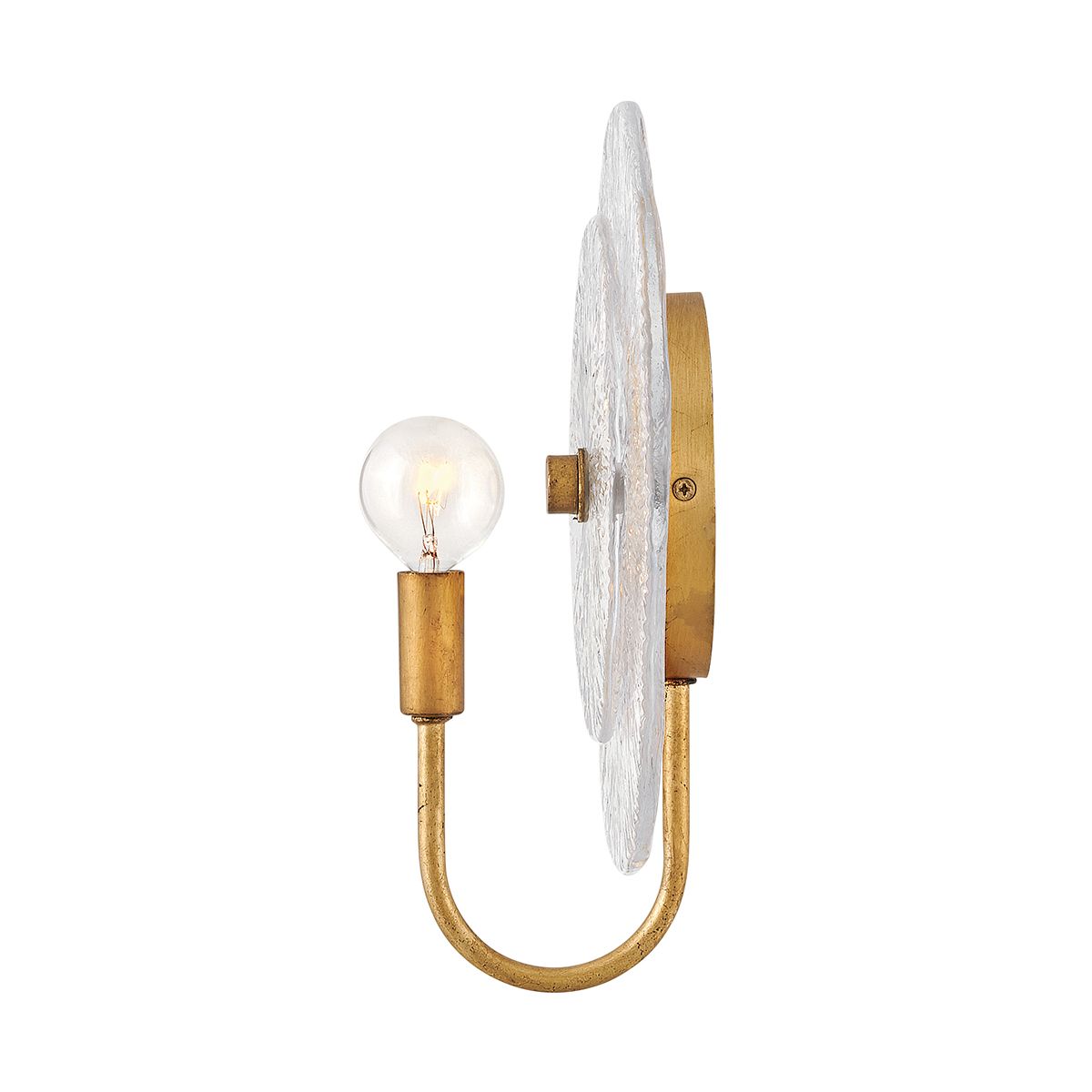 Quintiesse Rene 1 Light Wall Light - Distressed Brass