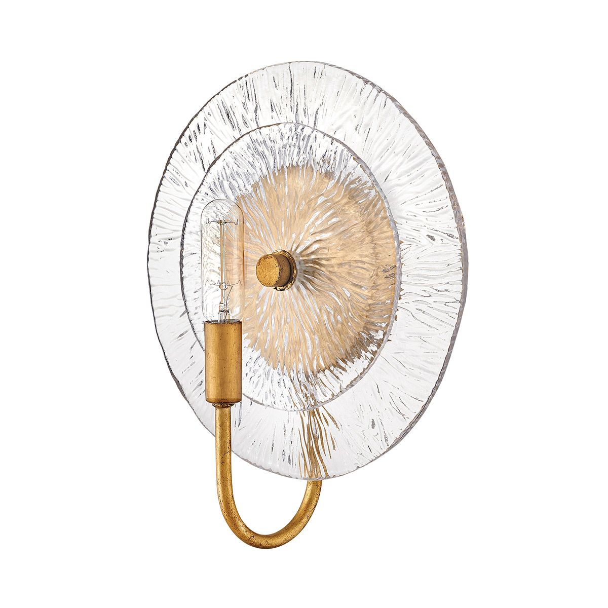 Quintiesse Rene 1 Light Wall Light - Distressed Brass