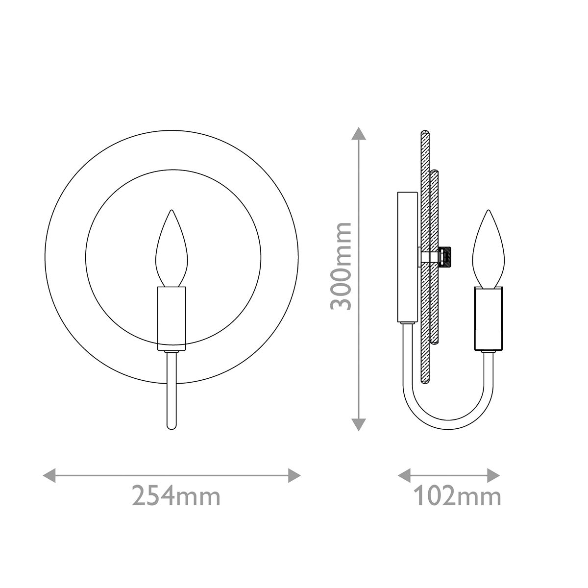 Quintiesse Rene 1 Light Wall Light - Distressed Brass