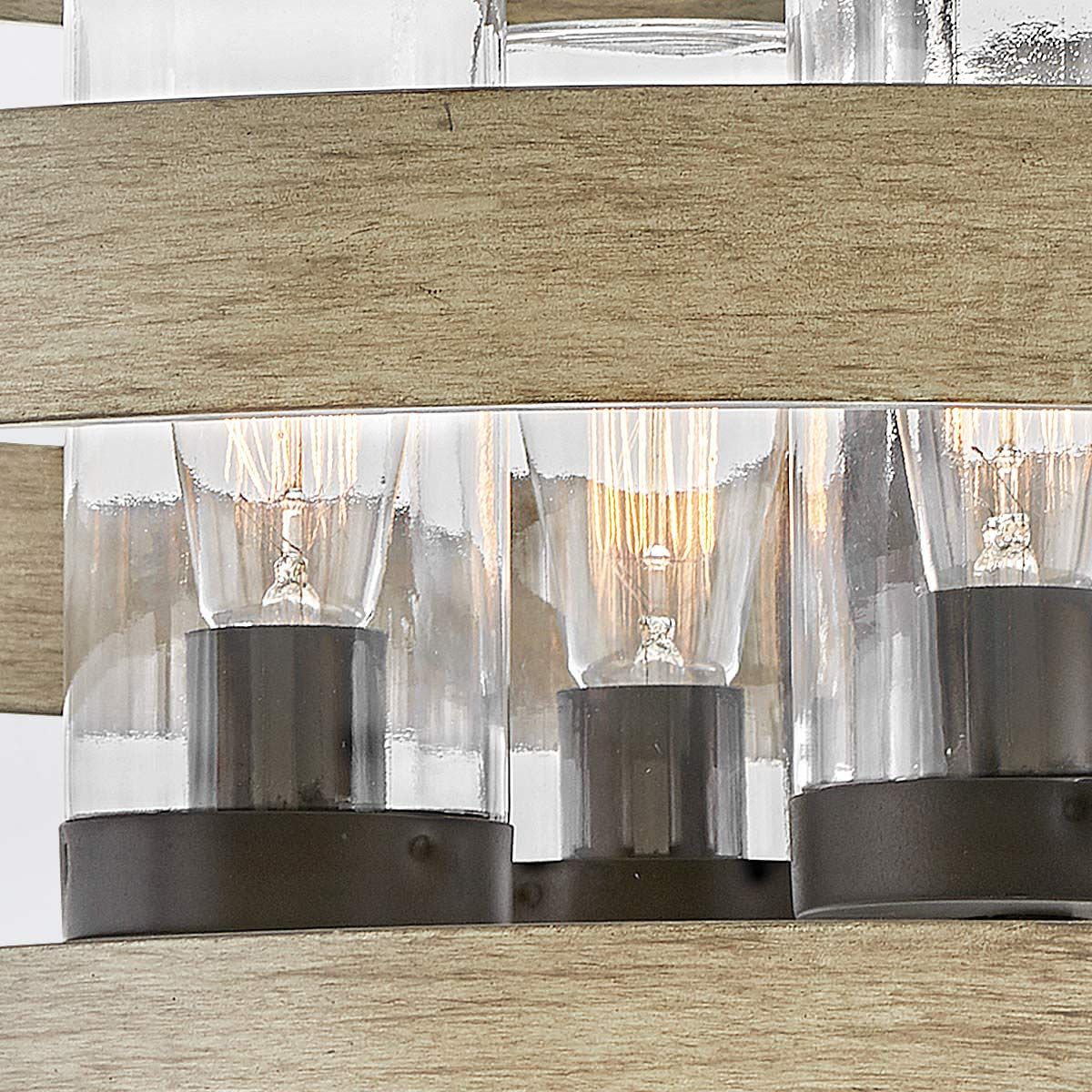 Quintiesse Riverwood4 4 Light Chandelier - Warm Bronze with Warm Ash accents