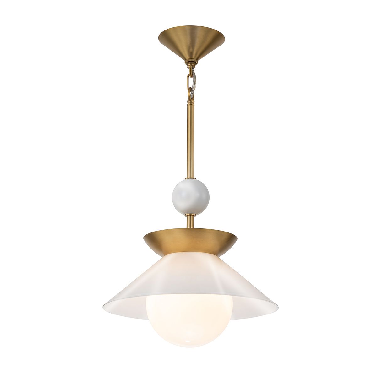 Quintiesse Saucer 1 Light Medium Pendant - Aged Brass