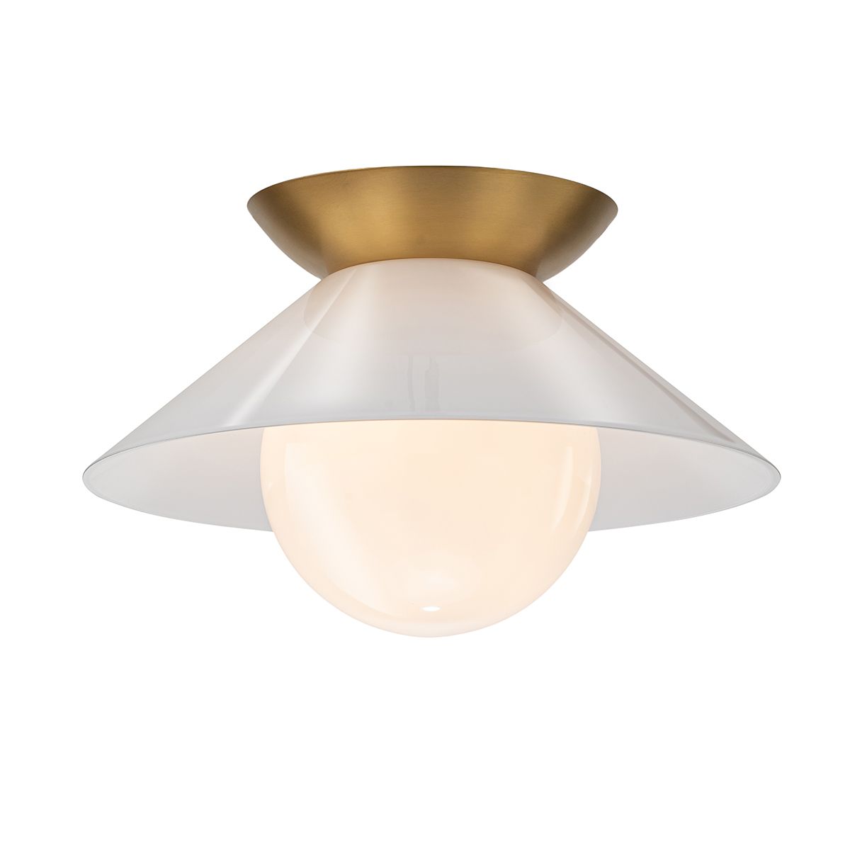 Quintiesse Saucer 1 Light Flush - Aged Brass