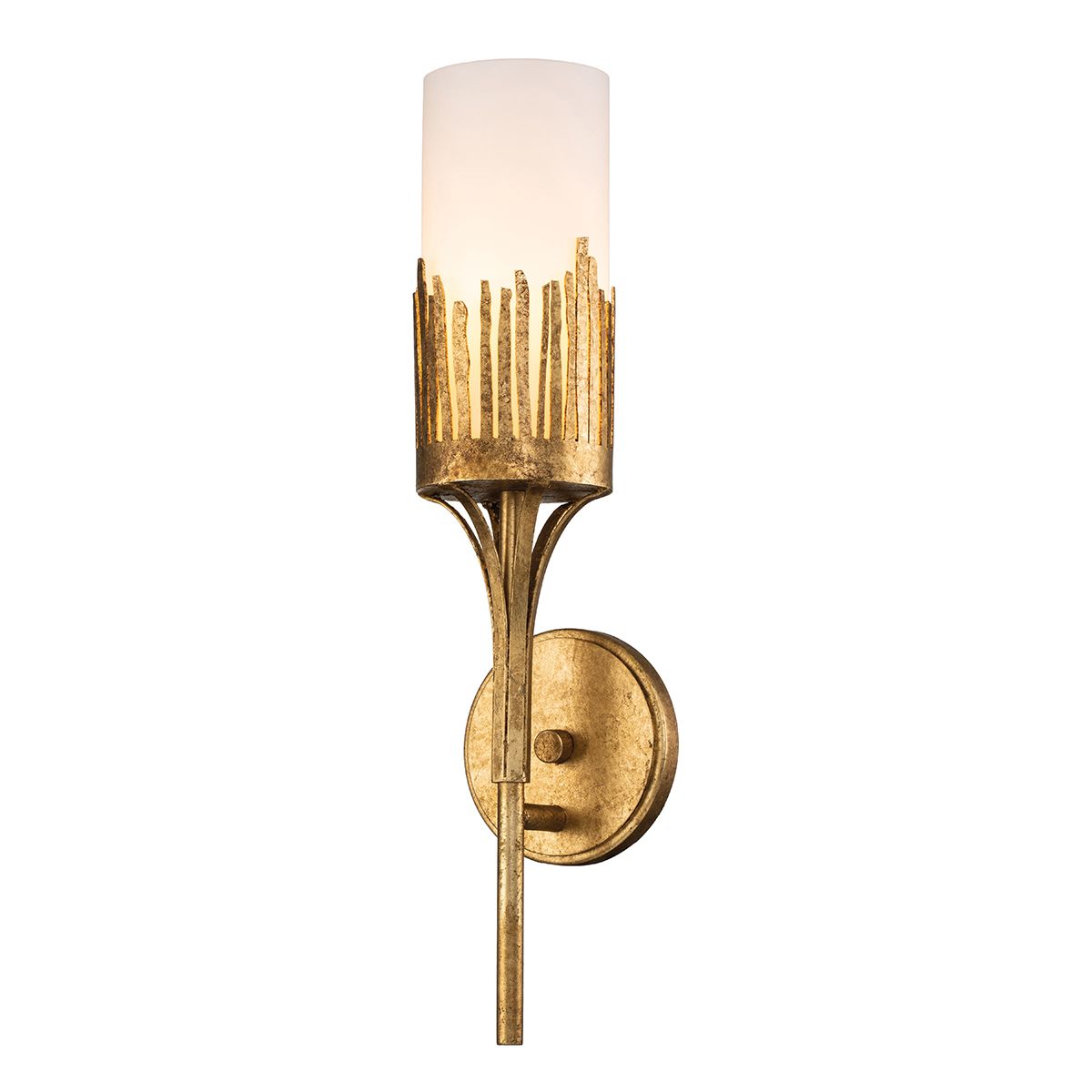 Quintiesse Sawgrass 1 Light Wall Light - Gold Leaf with Antique Glaze