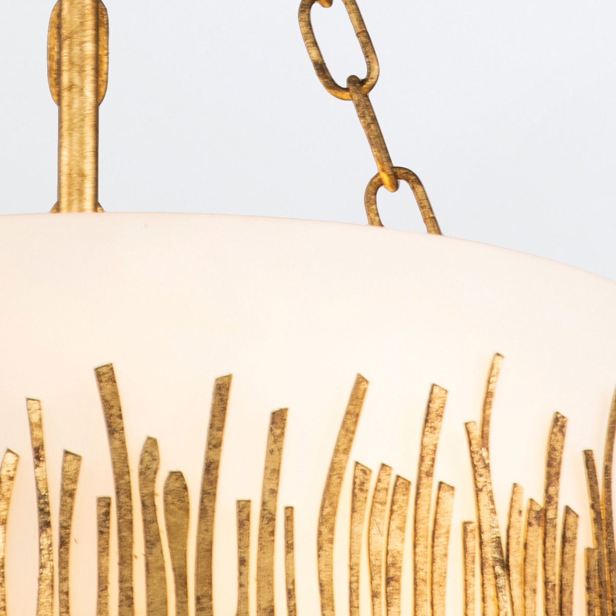 Quintiesse Sawgrass 3 Light Pendant - Gold Leaf with Antique Glaze