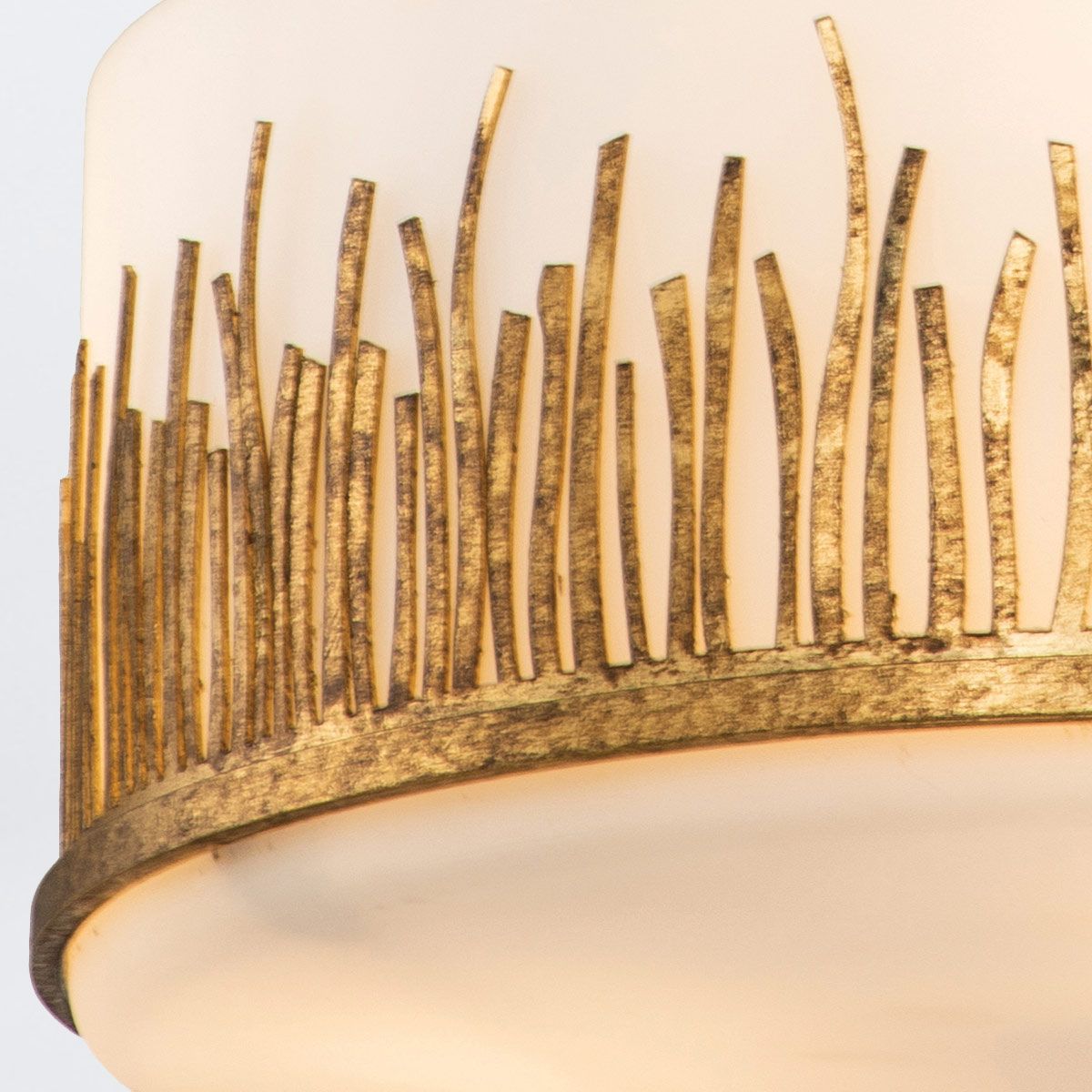 Quintiesse Sawgrass 3 Light Pendant - Gold Leaf with Antique Glaze