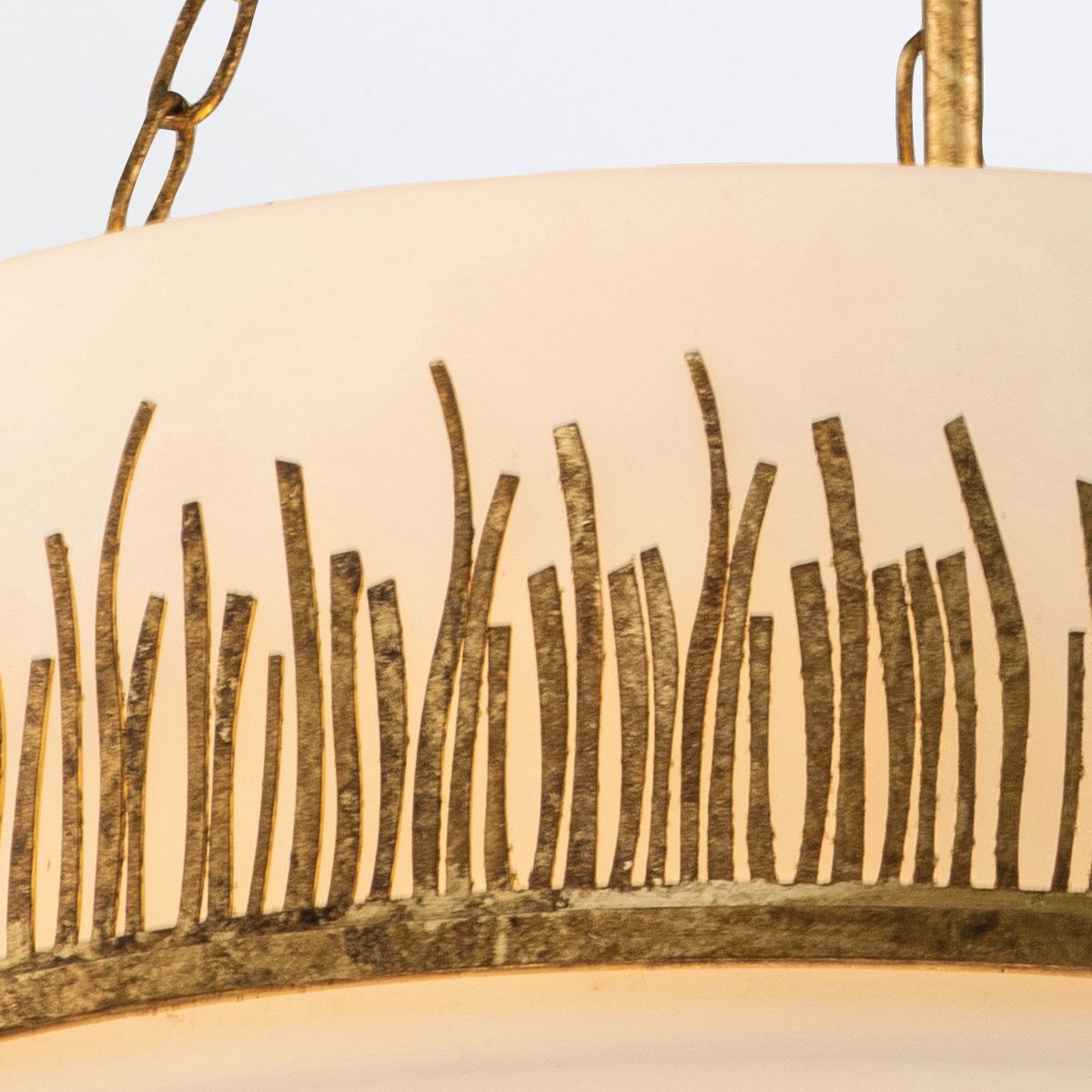 Quintiesse Sawgrass 3 Light Pendant - Gold Leaf with Antique Glaze