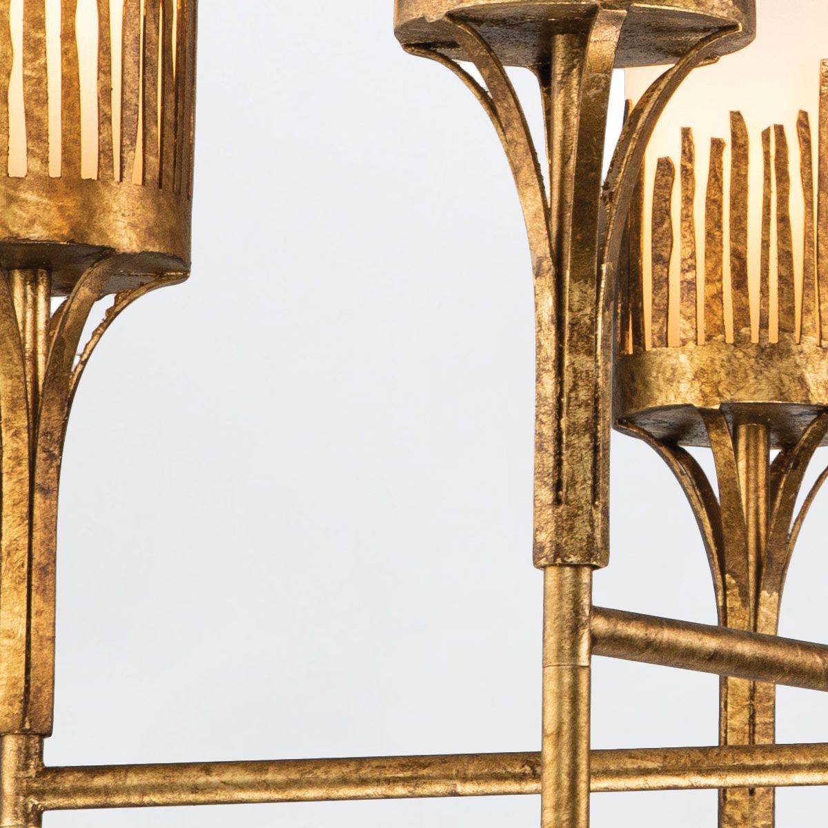 Quintiesse Sawgrass 6 Light Chandelier - Gold Leaf with Antique Glaze