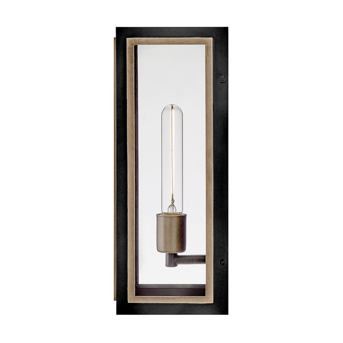 Quintiesse Shaw 1 Light Wall Lantern - Black with Burnished Bronze accents