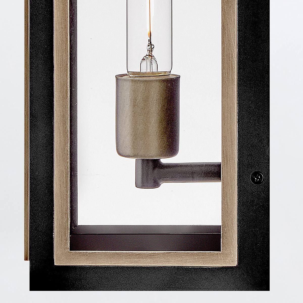 Quintiesse Shaw 1 Light Wall Lantern - Black with Burnished Bronze accents