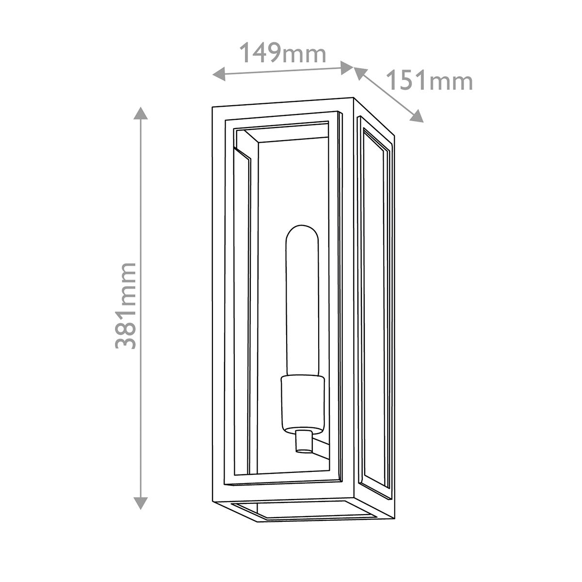 Quintiesse Shaw 1 Light Wall Lantern - Black with Burnished Bronze accents