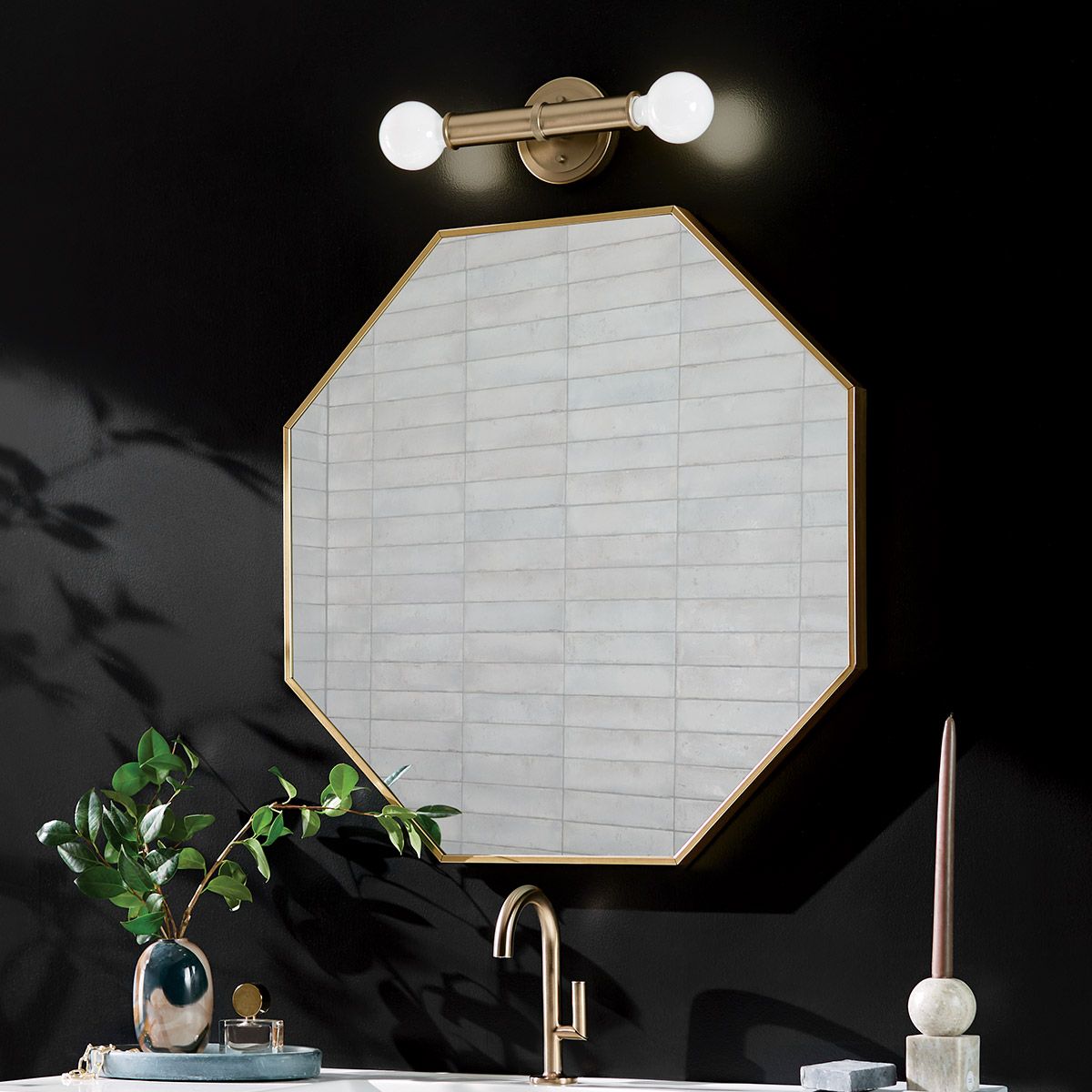 Quintiesse Torche 2 Light Wall Light - Champagne Bronze