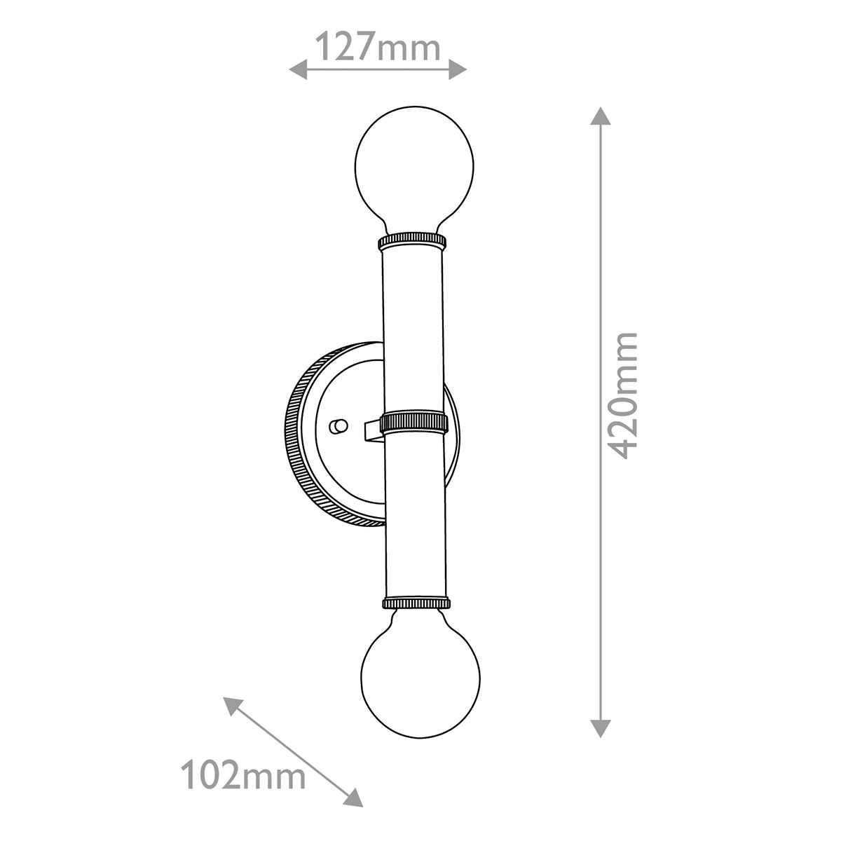 Quintiesse Torche 2 Light Wall Light - Champagne Bronze