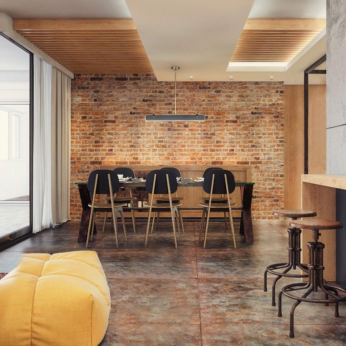 Quintiesse Valise LED Linear Pendant - Vintage Brass & Tuxedo Leather