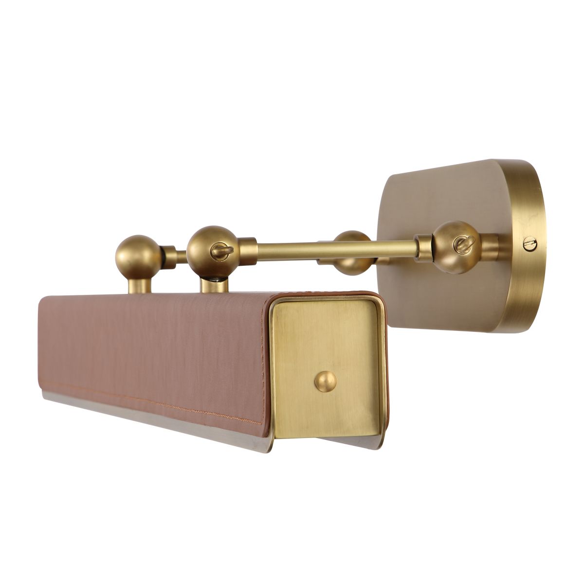 Quintiesse Valise Large LED Picture Light - Vintage Brass & Cognac Leather