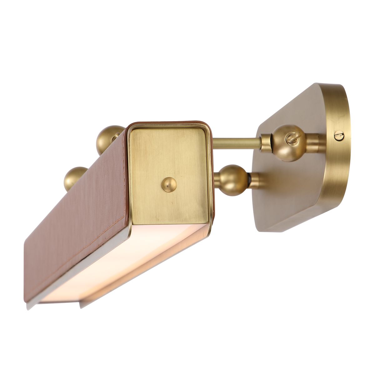 Quintiesse Valise Large LED Picture Light - Vintage Brass & Cognac Leather