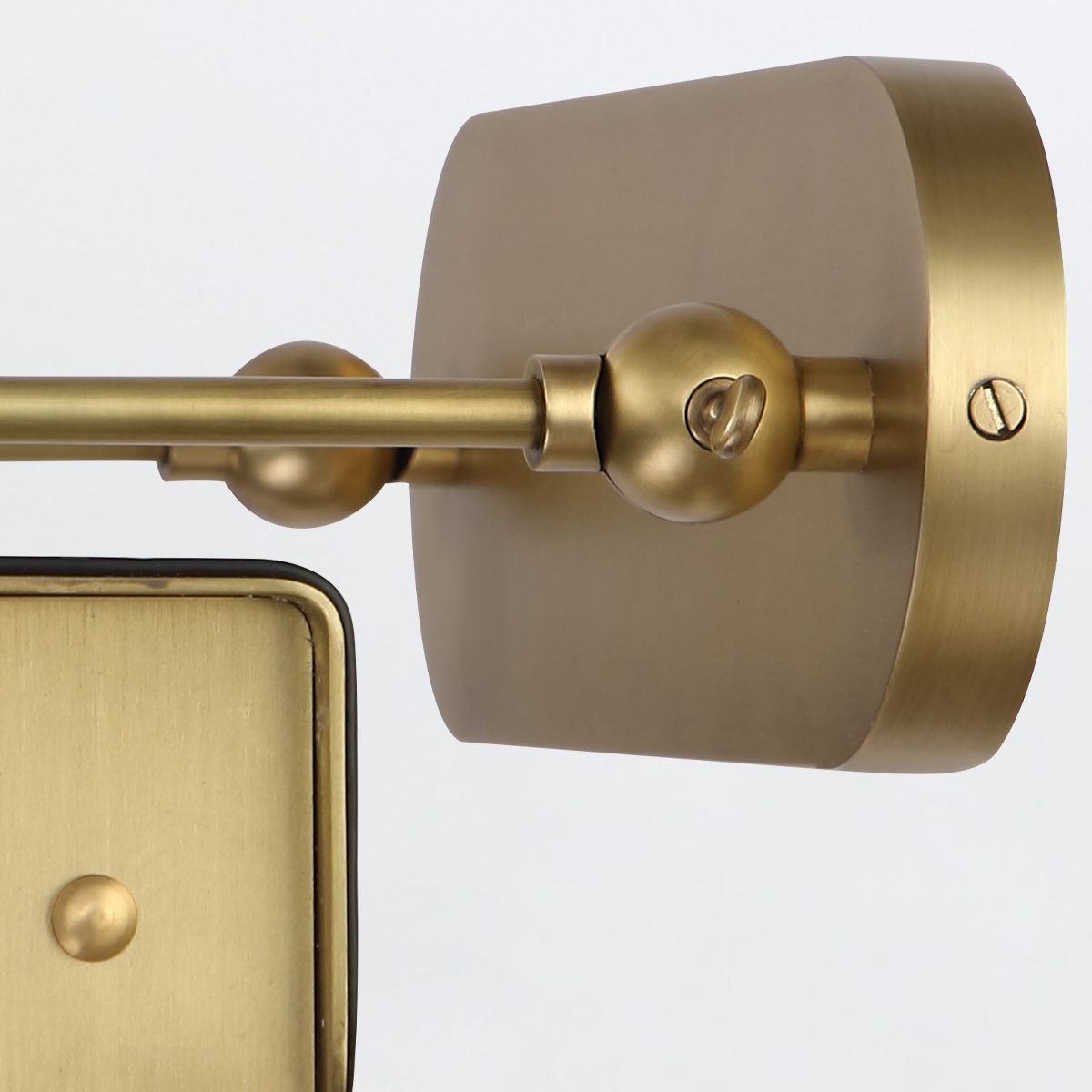 Quintiesse Valise Large LED Picture Light - Vintage Brass & Tuxedo Leather