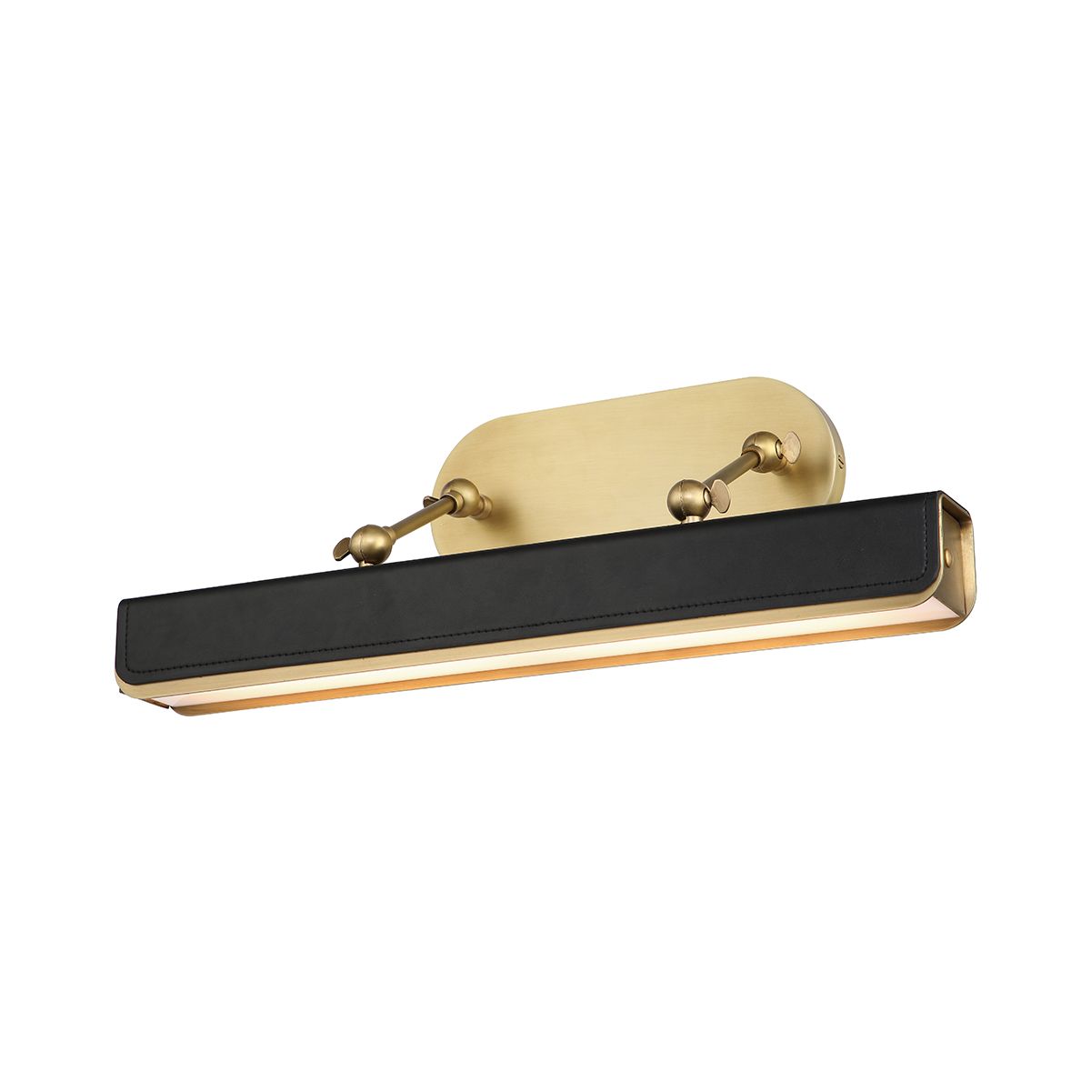 Quintiesse Valise Medium LED Picture Light - Vintage Brass & Tuxedo Leather