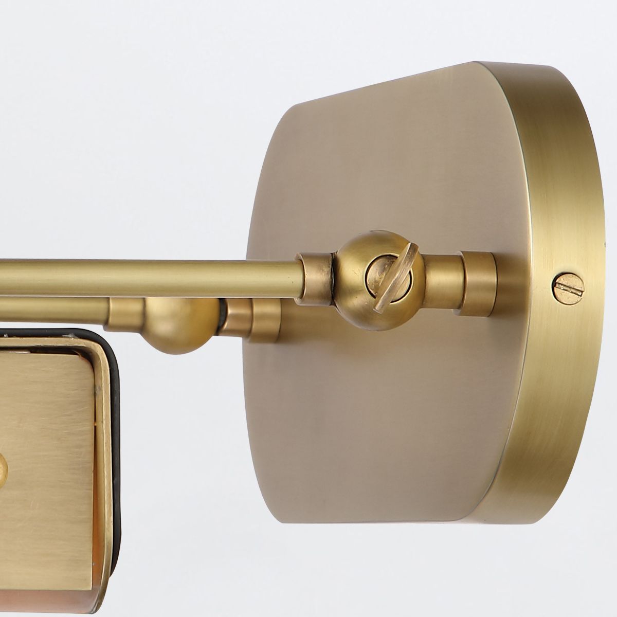 Quintiesse Valise Medium LED Picture Light - Vintage Brass & Tuxedo Leather