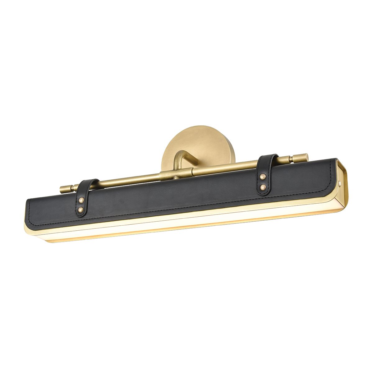 Quintiesse Valise LED Wall Light - Vintage Brass & Tuxedo Leather