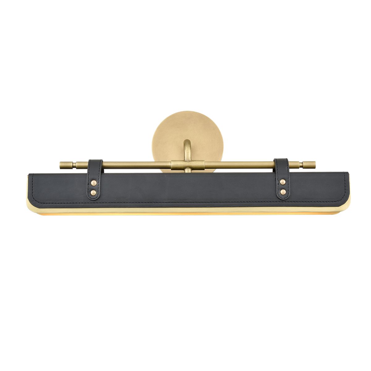 Quintiesse Valise LED Wall Light - Vintage Brass & Tuxedo Leather