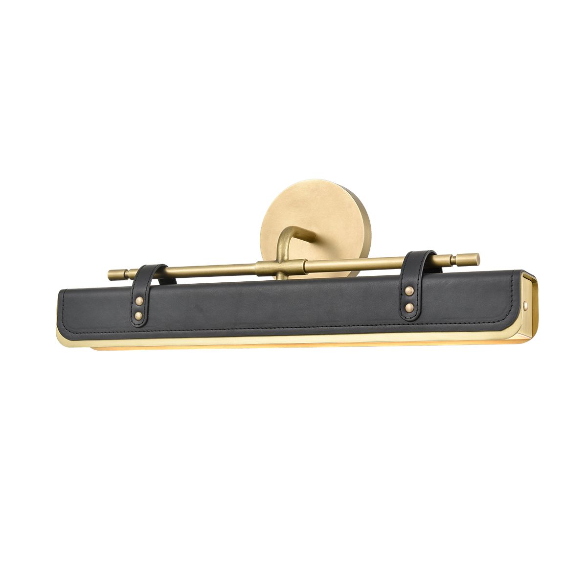 Quintiesse Valise LED Wall Light - Vintage Brass & Tuxedo Leather