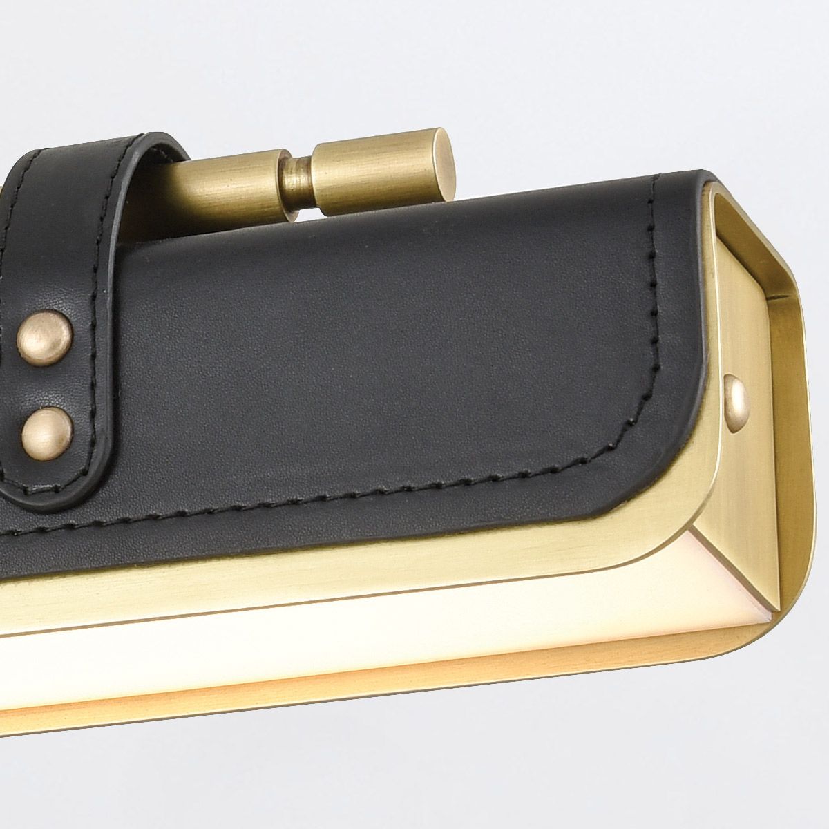 Quintiesse Valise LED Wall Light - Vintage Brass & Tuxedo Leather