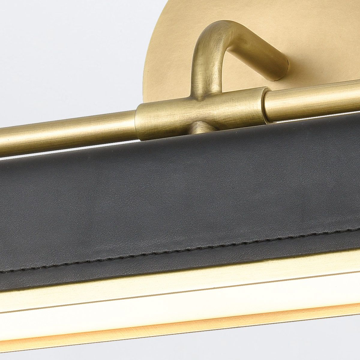 Quintiesse Valise LED Wall Light - Vintage Brass & Tuxedo Leather