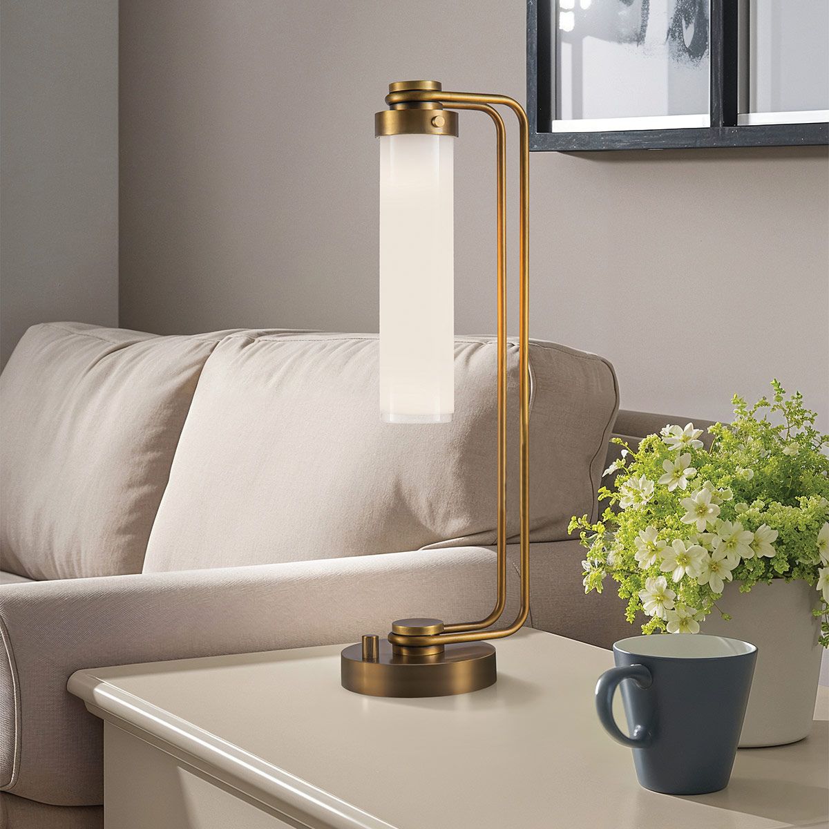 Quintiesse Wynwood 1 Light Table Lamp - Vintage Brass