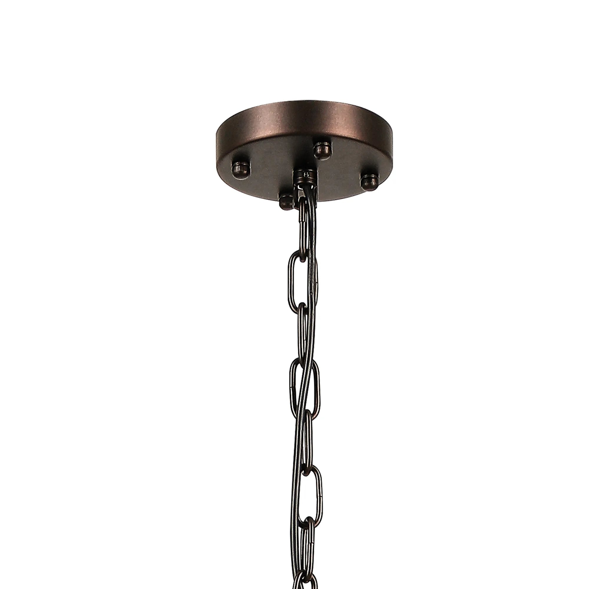 Robin 60cm Pendant & Semi Ceiling 10 Light - Brown Oxide & Clear Glass Rods