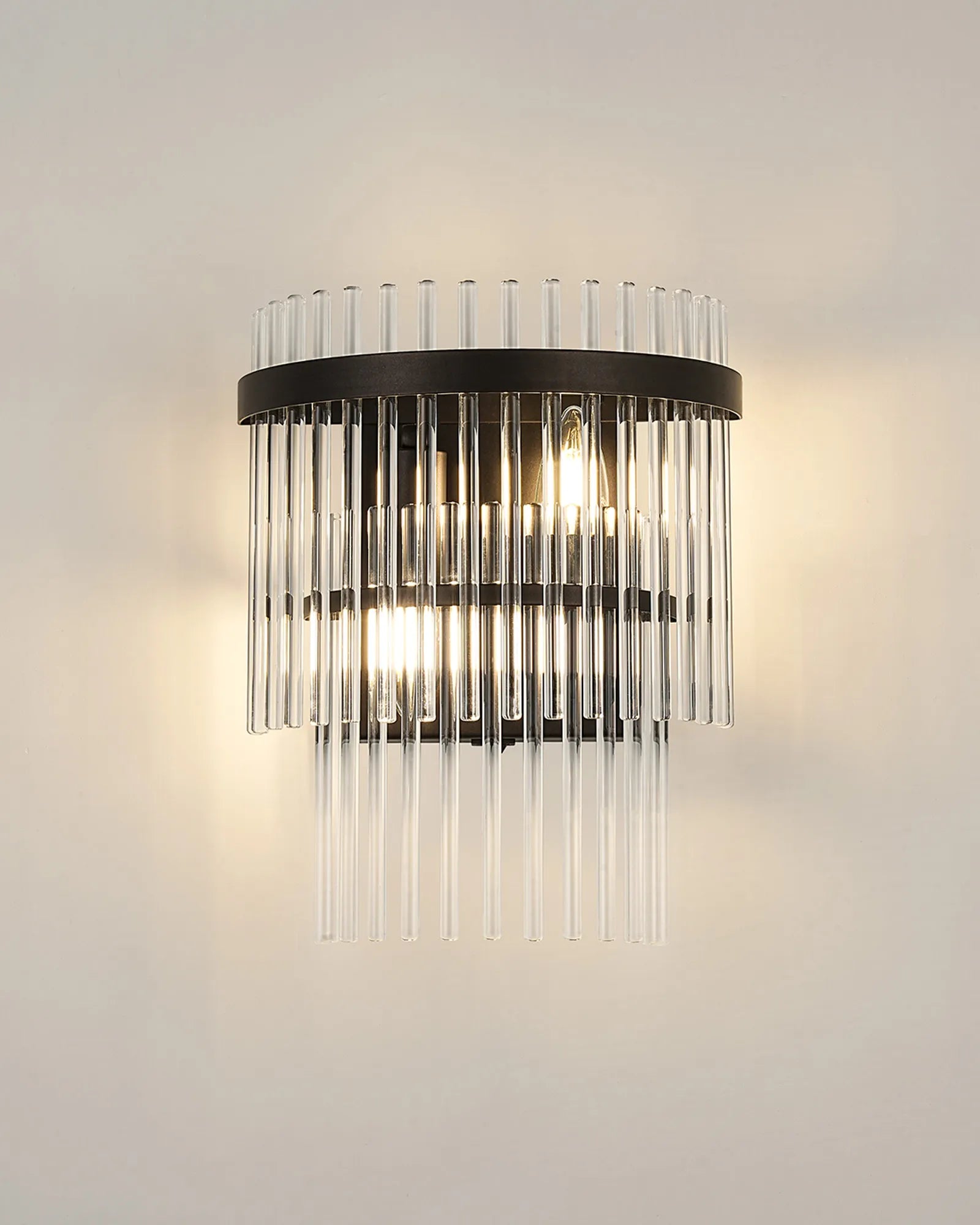 Robin Wall Lamp 2 Light - Brown Oxide & Clear Glass Rods
