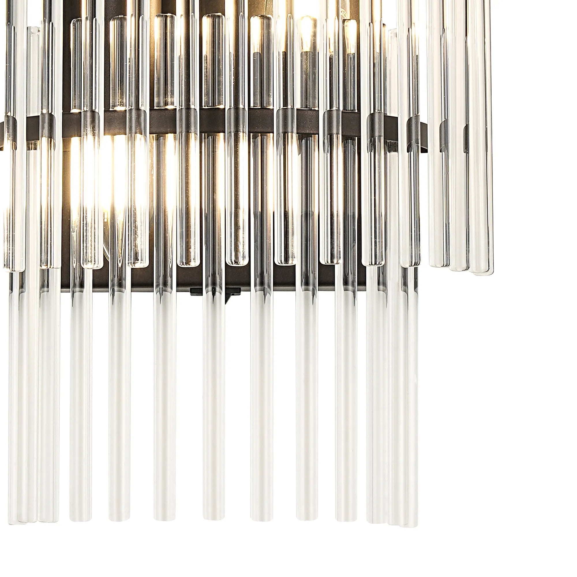 Robin Wall Lamp 2 Light - Brown Oxide & Clear Glass Rods