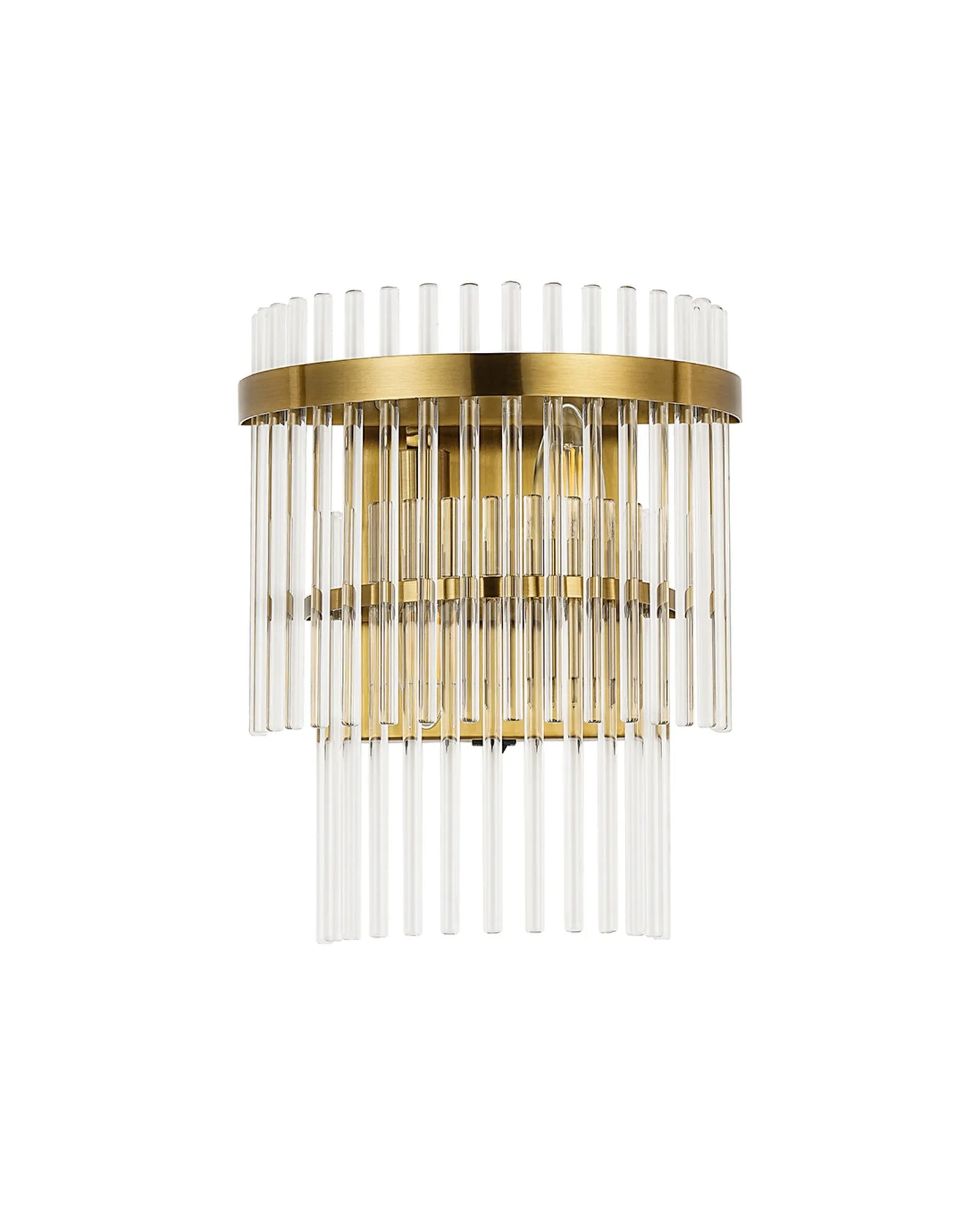 Robin Wall Lamp 2 Light - Brass & Clear Glass Rods